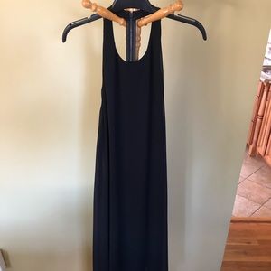Long black high neck dress